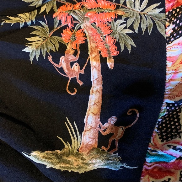 Joan & Lucy Ruffle Skirt Floral Monkey Exotic Flowers Dots S Small Tiered - Picture 8 of 16